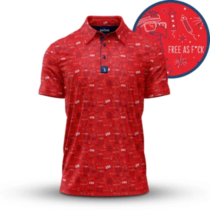 Brokn Golf 'Merica - Red Polo